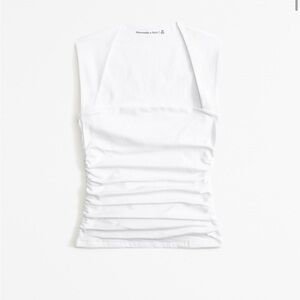 Abercrombie & Fitch White Ruched Camisole